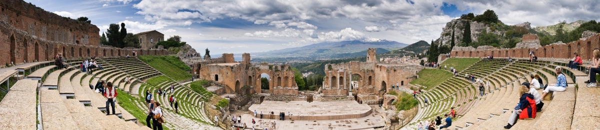Sicily Taormina Greek Theater - High Resolution Panorama (zoutedrop)  [flickr.com]  CC BY 
License Information available under 'Proof of Image Sources'